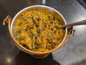 tofu saag (veganized)   at Bhojan Griha in San Diego