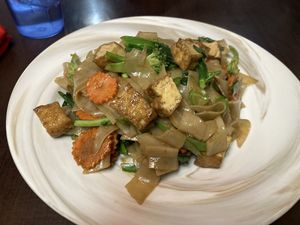 Vegan Pad See Ew with Tofu  at Noon Thai Plus Vegan in Englewood