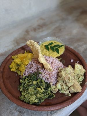 Rice and curry at Hey Mama in Mirissa