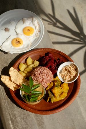 Rice & curry at Hey Mama in Mirissa