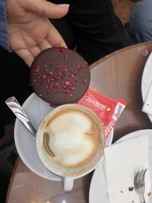 In the comments here everyone said the carrot cake is the only vegan option, you should know they told me its not vegan- only dairy free, but has eggs. The cookies are vegan.   at Ruszwurm Cukrászda in Budapest