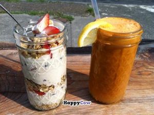 Breakfast parfait and a drink! at Canteen in Portland