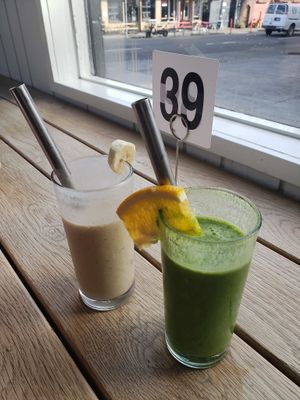 Smoothies, with the metal straws I brought myself :) at Canteen in Portland