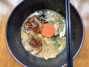 Chashu ramen at Na Vayla Paplern-Vegan Restaurant in Bangkok