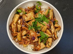 Bahn Fire Bowl with Tofu at YVR - Bánh Shop - Gate E84 in Richmond