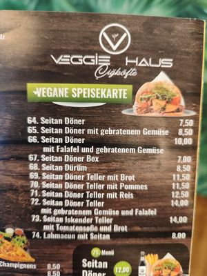 Vegan menu at Veggie Haus in Dresden