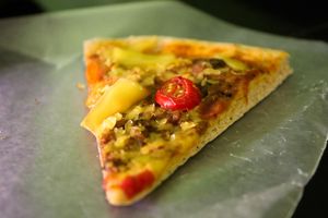 pizza at Vegan Vibes in St Georges