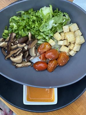 Veggie bowl made vegan  at Ama  in Hanalei