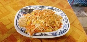 Pad Thai w Tofu, 40 Baht. Very yummy, huge portion! at Joy's Place in Pai