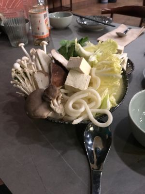 Vegan mushroom for hot pot at Bacogai in Alameda