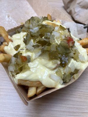 Dirty Fries. More mayo than fries, wouldn’t order again  at Salt N Fire in Inverness