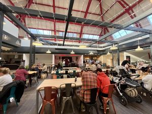 Food hall seating   at Salt N Fire in Inverness