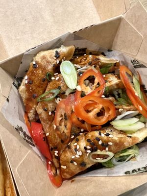 Portion of kimchi wontons  #Veganuary at Salt N Fire in Inverness