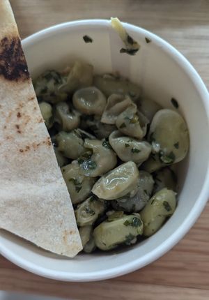 Broad beans at Salt N Fire in Inverness