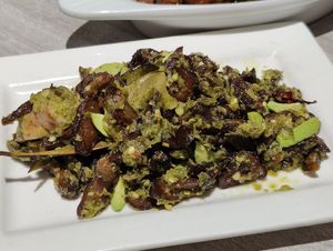 mushroom green sambal petai at Fortunate Taste Vegetarian Restaurant 幸福蔬食餐廳 in 