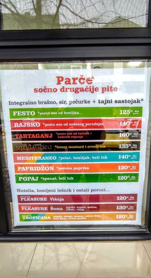 Neviđeno, Mediteraneo, Papridzon and Popaj have vegan variants. at Parče - sočno drugačije in Novi Sad