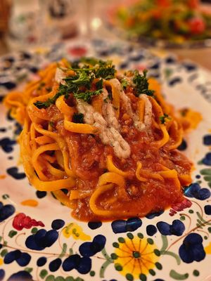 Vegan bolognese at BASTA Urban Italian in Borlaenge