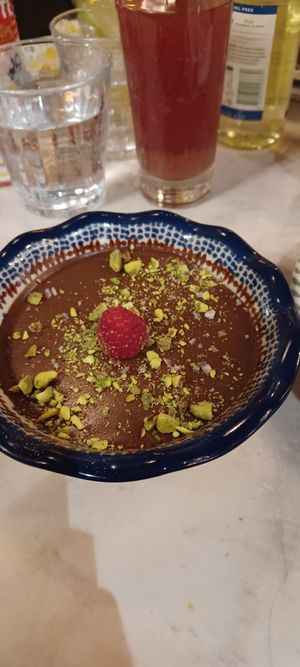 Chocolate pannacotta (dessert) at BASTA Urban Italian in Borlaenge