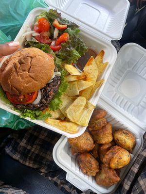 Burger box at The Ital Kitchen in Bridgetown