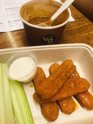 tangy buffalo sauce at Veggie Grill by Next Level in Portland