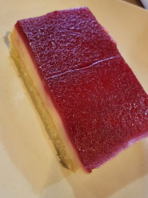 Raspberry lemon cake at Veggie Grill by Next Level in Portland