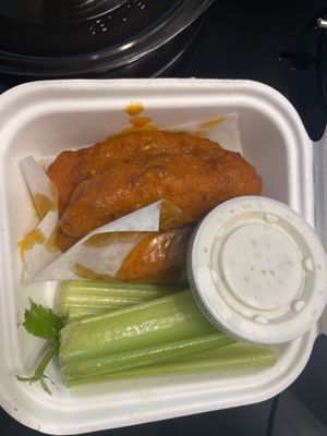 Chikin tenders, buffalo with ranch dressing  at Veggie Grill by Next Level in Portland