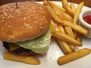 Beyond Burger w/ Fries at Veggie Grill by Next Level in Portland
