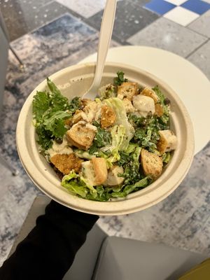 Caesar salad with crispy chick’n!  at Veggie Grill by Next Level in Portland