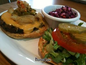 VG-Cheeseburger with Red Cabbage Slaw at Veggie Grill at Veggie Grill by Next Level in Portland