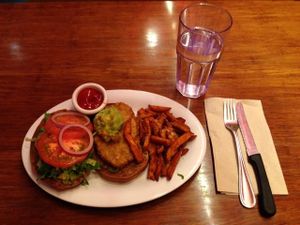Santa Fe Chick’n with sweet potatoes at Veggie Grill by Next Level in Portland