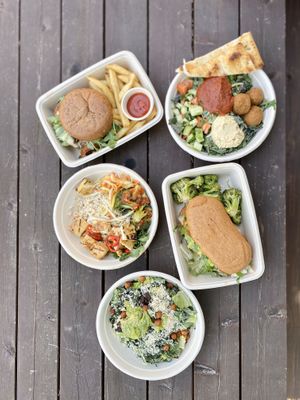 Food for 5! Thoroughly enjoyed everything 😊  at Veggie Grill by Next Level in Portland