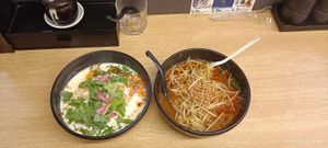 Soy milk ramen and miso ramen at Tsukemen Zuppa - (つけ麺zuppa) in Tokyo