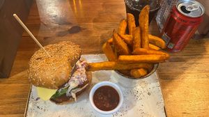 beyond meat burger  at The Auctioneers in Inverness