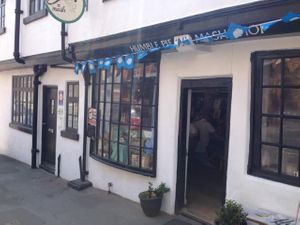 Outside at Humble Pie n Mash in Whitby