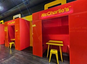 You can eat inside these boxes at Mr.Charlie's - San Francisco in San Francisco