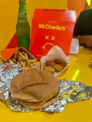 Single cheeseburger meal at Mr.Charlie's - San Francisco in San Francisco