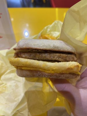 Egg, sausage and cheese muffin  #Veganuary at Mr.Charlie's - San Francisco in San Francisco