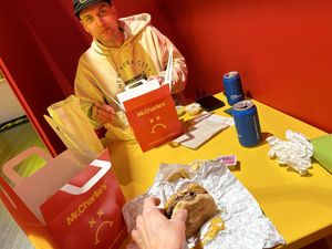 Mouth full!  at Mr.Charlie's - San Francisco in San Francisco