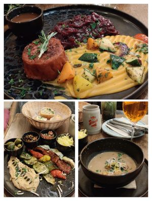 "Kobe Beef" fillet, antipasti and Fennel-Maroni soup at The Keep Garden Kitchen in Salzburg