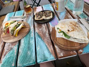 Mushroom ciabatta, Tacos and Piadine at The Keep Garden Kitchen in Salzburg