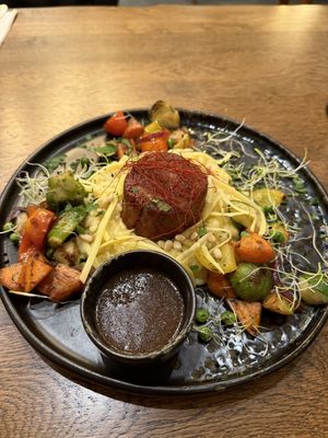 Steak mit Risotto- fantastisch!  at The Keep Garden Kitchen in Salzburg