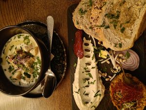 Left: cauliflower soup. Right: tartar at The Keep Garden Kitchen in Salzburg