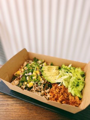 Mexican fajita rice bowl  at Nutsy Coffee Bar in Hong Kong Island
