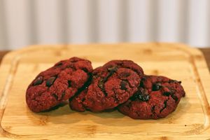Red velvet vegan cookie #Veganuary at Nutsy Coffee Bar in Hong Kong Island