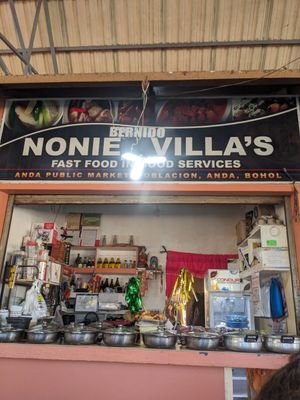 Food at Nonie Villa's in Anda