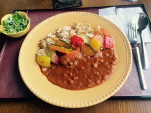 curry rice dish at Prunus in Kyoto