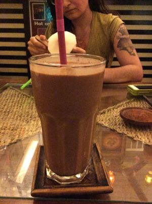 Cacao-avocado-mango-coconut smoothie at Dada Kafe in Chiang Mai