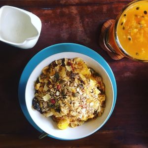 Mixed fruit muesli with coconut milk at Dada Kafe in Chiang Mai