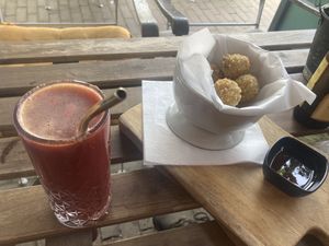 Groene curry bitterballen   at Breakaway in Sint Geertruid