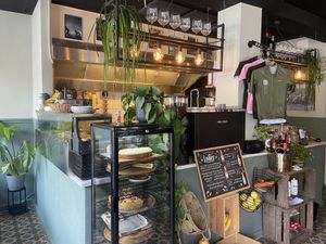 Inside/bar. They also sell cycle wear and sports nutrition. at Breakaway in Sint Geertruid